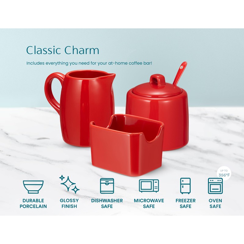 Kook Sugar and Creamer Set, 3 Piece, Pitcher, Sugar Bowl