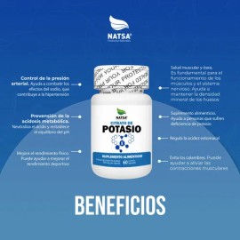 Citrato De Potasio, 60 Cápsulas, Calidad Premium Sabor N/A