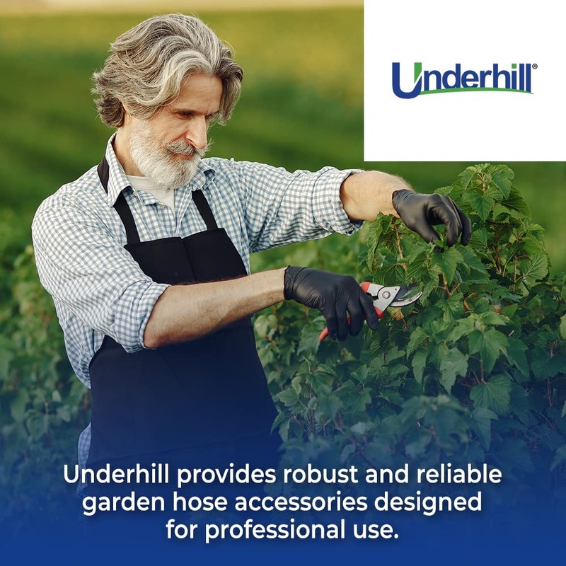 Underhill Garden Hose Adapter, Connector, Heavy-Duty, Solid Brass Fittings, 1-Inch