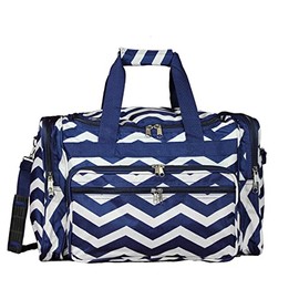 World Traveler Chevron 19-inch Duffel Bag, Navy White Chev