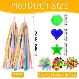 Auzlya 1 Pair Children's Bicycle Streamers, Pack of 108 Colourful Bicycle Spokes, Bicycle Accessories Children, Handlebar Fringe Streamer Ribbons for Children's Bicycles, Scooters, Tricycles