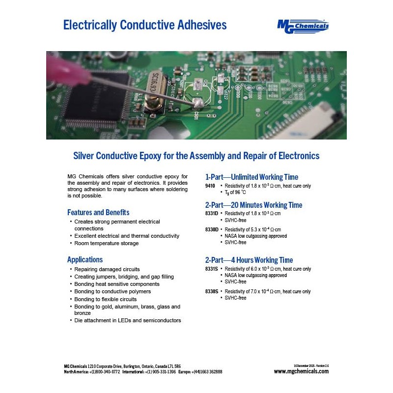 MG Chemicals 8331S Silver Epoxy Adhesive - High Conductivity, 4