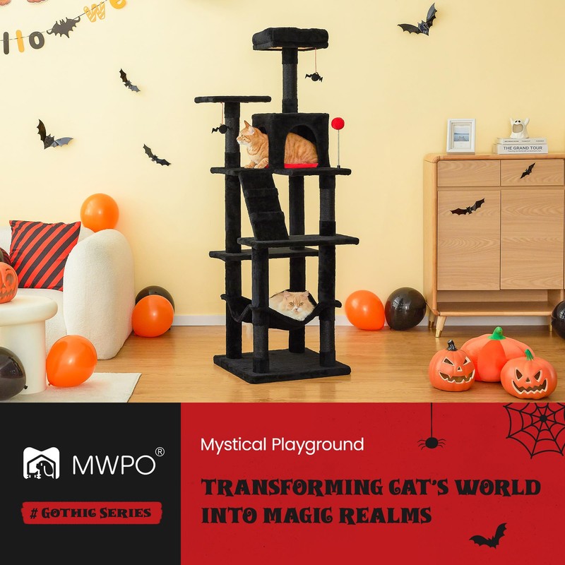 MWPO 63.8 inches Multi-Level Cat Tree for Large Cats with