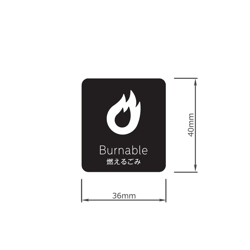 Garbage Sorter Stickers, Set of 12, Burnable Garbage, Non-Burning Garbage,