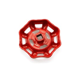 heyous 4pcs Cast Iron Valve Handle Gate Valve Ball Valve Hand Wheel Shutoff Valve Square Broach 6x6mm Wheel OD 51mm, Red