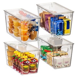 ClearSpace Plastic Storage Bins with Lids – Perfect Kitchen Organization or Pantry Storage – Fridge Organizer, Pantry Organization and Storage Bins, Cabinet Organizers