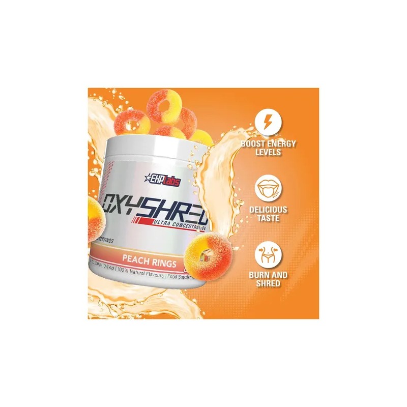 EHPlabs OxyShred Quemador De Grasa Termogénico Polvo 270g Peach Candy