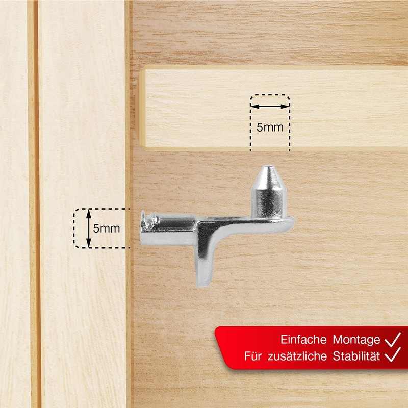 LouMaxx Angle Shelf Support with Double Pins, Set of 50