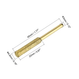 PATIKIL 3/16 Inch Diamond Chainsaw Sharpener, 16 Pack Titanium Plating Sharpening Stone Polishing Grinding File Tool, Golden