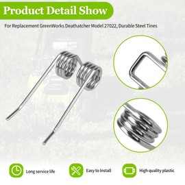 29272 Durable Steel Dethatcher Tines, Compatible with Greenworks 27022 29272 2500600G 10 Amp 14" Corded Dethatcher, Durable Steel Scarifier Tines Parts, Lawn Tractor Attachments Set, 27 Pack