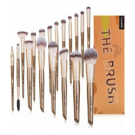 Maange Juegos De Pinceles De Maquillaje De 18 Piezas Con Caja De