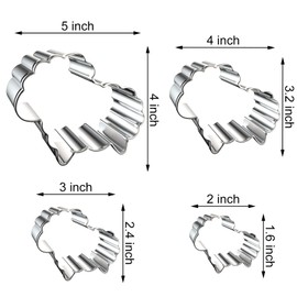 Sheep/Lamb Cookie Cutter Set - 5 inch, 4 inch, 3 inch, 2 inch - 4 Piece Lamb Sheep Cookie Cutters Shapes Molds - Stainless Steel