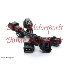 Dimar Motorsports 4-Denso Female to EV1 Male Fuel Injector Connector Electrical Plug Clip Adapter