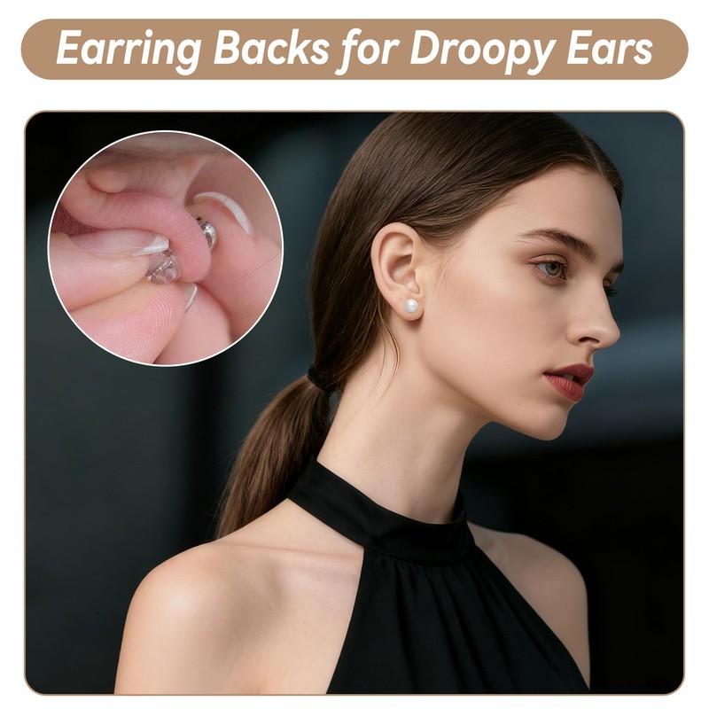 925 Sterling Silver Earring Backings Silicone Earring Backs Stuck, Hypoallergenic