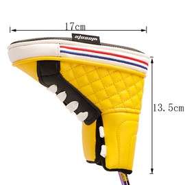 Putter Cover Golf Headcover Pin Fit Scotty Cameron Odyssey Shoe Black Yellow (Black)