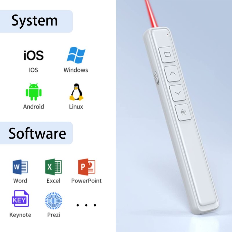 Neoreser Wireless Presenter, 2.4 GHz Wireless USB PPT Presenter Remote