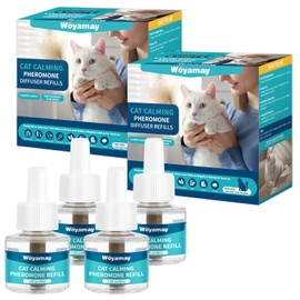 Woyamay Cat Calming Diffuser Refills - 4 Pack Cat Pheromones Calming Diffuser for Cat Anxiety Relief, Cat Pheromone Diffuser, 120 Days Pheromone Diffuser to Calm Cats, Fits All Common Diffuser Heads