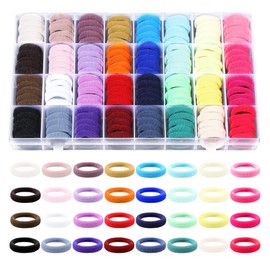 YZROHYI Pack of 320 Mini Hair Bobbles Children Colourful Braid Bobbles Girls Soft Loom Bands Set, Mini Seamless Hair Bands Fabric, Elastic Hair Bands Girls, Scrunchies Hair Scrunchies Small Elastic