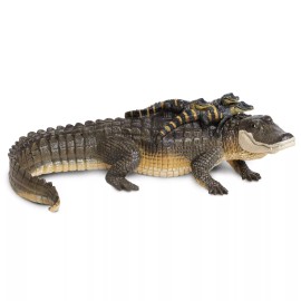 Safari Ltd. Alligator with Babies Figurine - Detailed 12" Plastic Model Figur...
