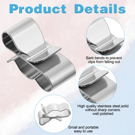 Lnngub 50 Pcs Trailer Wire Clips,Trailer Wiring Clip Stainless Metal Cable Clips PV Wire Clip Frame Clip Trailer Wiring Double Wire Clips for PV Wiring Boat Cable Cargo Camper,22.5 mm/ 0.89 Inch