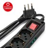 9-way power strip: 3 Schuko sockets + 6 two-value sockets