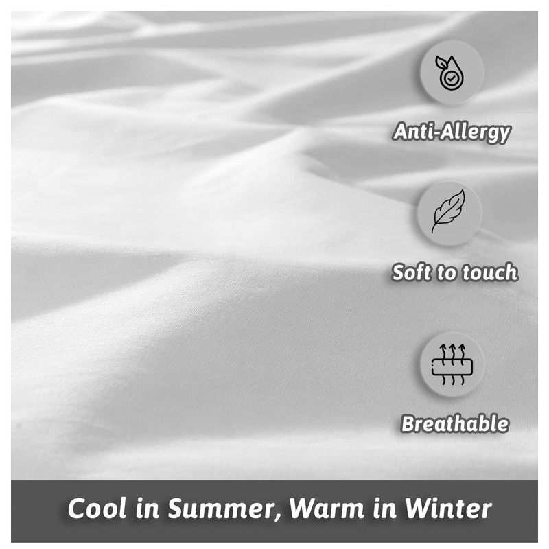 Anti-Allergy Anti-Bacterial Brushed Soft Touch Microfibre Duvet Cover & Pillowcase/s