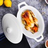 jinsongdafa Casserole Dish with Lids,1.9 Quart French White Ceramic Tureens,