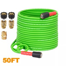 YAMATIC Flexible Pressure Washer Hose 1/4" Kink Resistant Power Washer Hose M22 - 50 ft