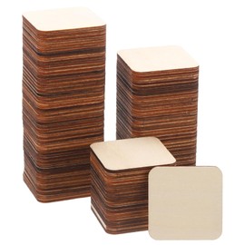PATIKIL 50mm Wood Pieces, 160Pcs Unfinished Square Wood Shapes Blank Wooden Cutouts Natural Ornaments for DIY Project Photo Coaster Wall Tiles