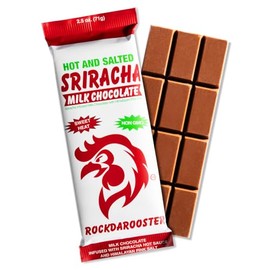 Emerald City Foods Rock Da Rooster - Hot Salted Sriracha Milk Chocolate Bar (Single 2.5oz Bar), Full Size