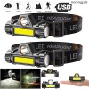 2x 1200000LM LED Headlamp Rechargeable Headlight Zoom Head Torch Lamp