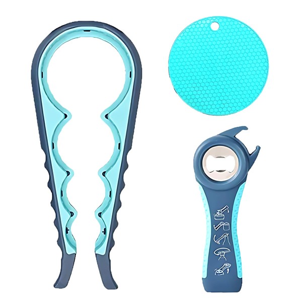 Ruhuayoupin Bottle Opener Can Opener for Weak Hands，6-in-1 Jar Opener