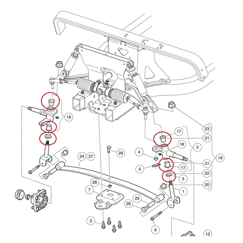 A.A King Pin Steering Knuckle Bushing Kit for Club Car