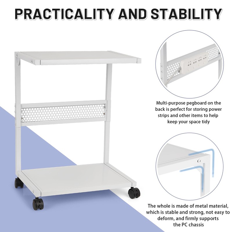 Bfttlity PC Stand Computer Tower Stand 2-Tier Metal CPU Holder