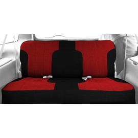 CalTrend Car Seat Cover for 1988 to 1994 Chevy/GMC C/K 1500-2500 - Red, Tweed - Front Solid Bench Seat Cover - Easy to Install Front Seat Covers with Red Insert & Black Trim (1 Set)