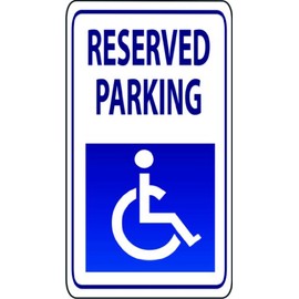 Reserved Parking Disabled Road Disability Obstacle Wall Decal Sticker - Size: 10 Inch x 18 Inch