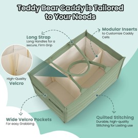 NECIZON Baby Diaper Caddy Organizer, Stylish Storage Basket for Newborn Essentials & Diaper Station, Functional Changing Table Organizer, Diaper Organizer. (Sage Green)