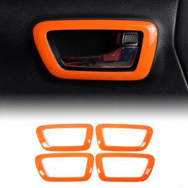 CHEAYAR Inner Door Handle Frame Compatible with Toyota Tacoma 2016-2023, Interior Door Inner Grab Handle Trim Panel Cover Accessories (Orange)