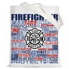 LEVLO Firefighter Theme Canvas Tote Bag Proud Fire Gift Fireman
