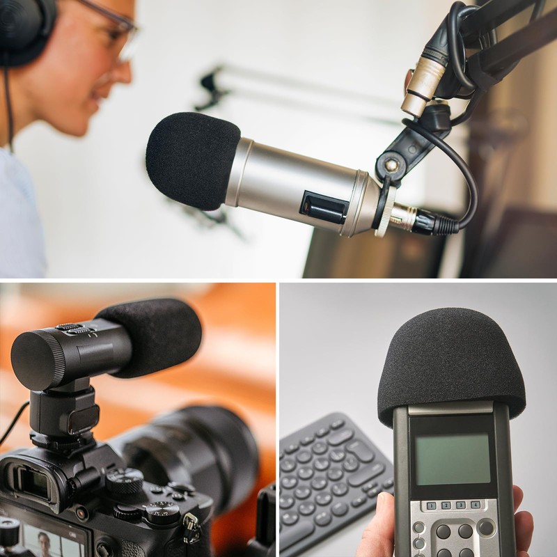 Piriuuo 2 Pcs Microphone Covers Foam, Soft Mic Covers for
