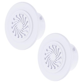 FOCMKEAS 2Pcs Round Air Vent, Adjustable PP Vent Cover, Opening Size 40-50mm(1.6"-2.0"), White Louver Grille Vent Fit for Bathroom, Office, Kitchen Bedroom, Ventilation Use