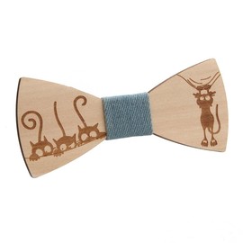 Huliyhus Wooden Mens Bow Tie Natural Wood Handcrafted Bowties Necktie Adjustable Bowties for Tuxedo Wedding Party (02)