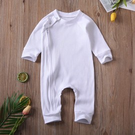 niceclould Newborn Baby Boy Girl Knitted Romper Jumpsuit Solid Long Sleeve Legging Bodysuit Playsuit Clothes Winter 0-24M (C-White, 3-6 Months)