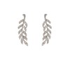 Leaf Feather Earrings Rhinestone Leaf Ear Crawler Earrings Elegant Leaf