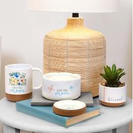 Pavilion Gift Company - Blessed - Artificial Plant with Stones, Mini Fake Succulent Plant, Potted Plant for Table Desk Home Bathroom Office Décor, 1 Count