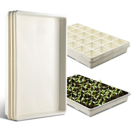 RooTrimmer 5 Pack Nursery Pot Tray, Carrying and Holding Plant Tray for Pot 24 Cell Carrying Holder Drainage Watering Plant Tray (White)