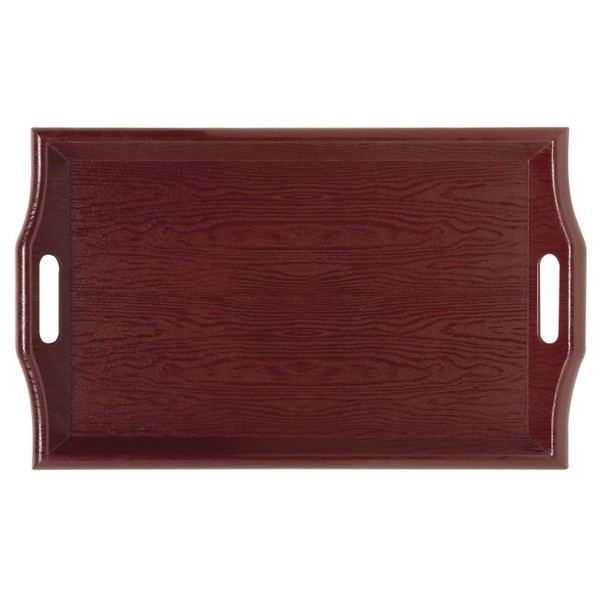 GET Enterprises 25" x 16" Hardwood Room Service Tray-Mahogany (RST-2516-M), 25 Inches x 16 Inches