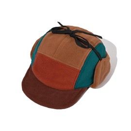 Clakllie Men's Winter Hat with Earflaps Adjustable Russian Ushanka Hat Short Brim Baseball Cap Snow Trapper Hat for Skiing,Camel