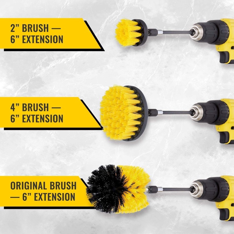4/5 Piece Drill Brush Attachment Set - Power Scrubber Brush