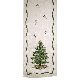 Spode - Table Runner, Decorative Kitchen Accessories, Holiday Home Decor (Spode Christmas Tree Collection, 14" x 108")